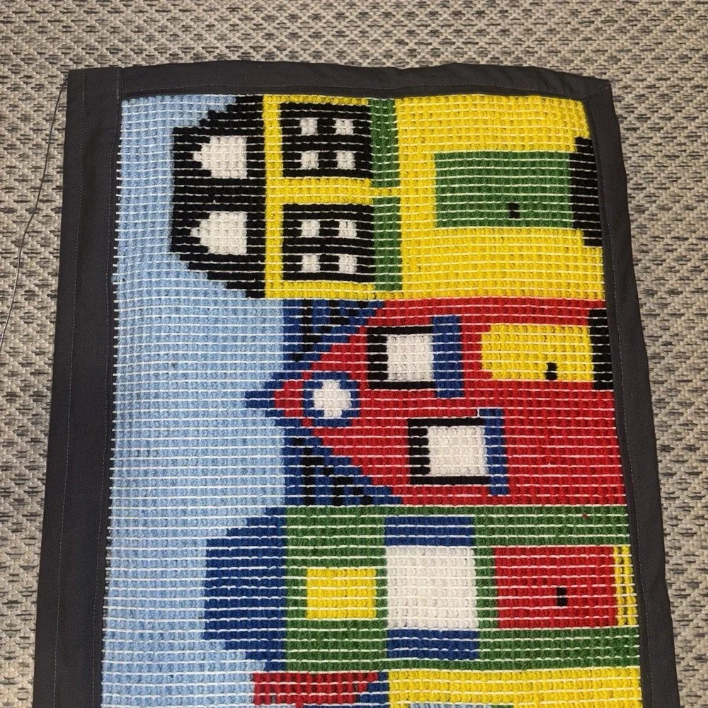 Latch Hook Wall Hanging Decoration Vintage Children Kids Colorful Neighborhood